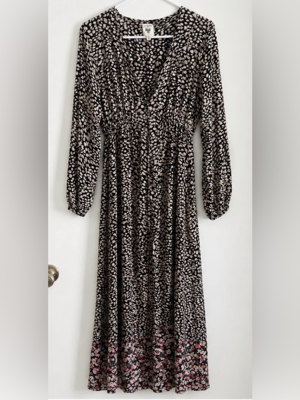 Billabong Boho Floral Border Print Maxi Dress M
